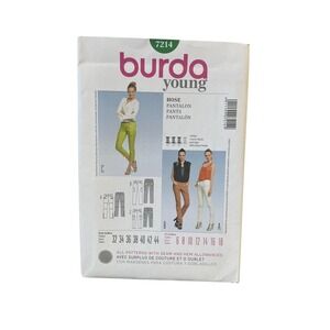 Burda 7214 Young Pants‎ Sewing Pattern Sizes 6-18 Modern Fit